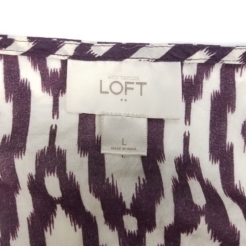 Ann Taylor LOFT Ruffle Front Tank Blouse Sz L - Picture 6 of 6